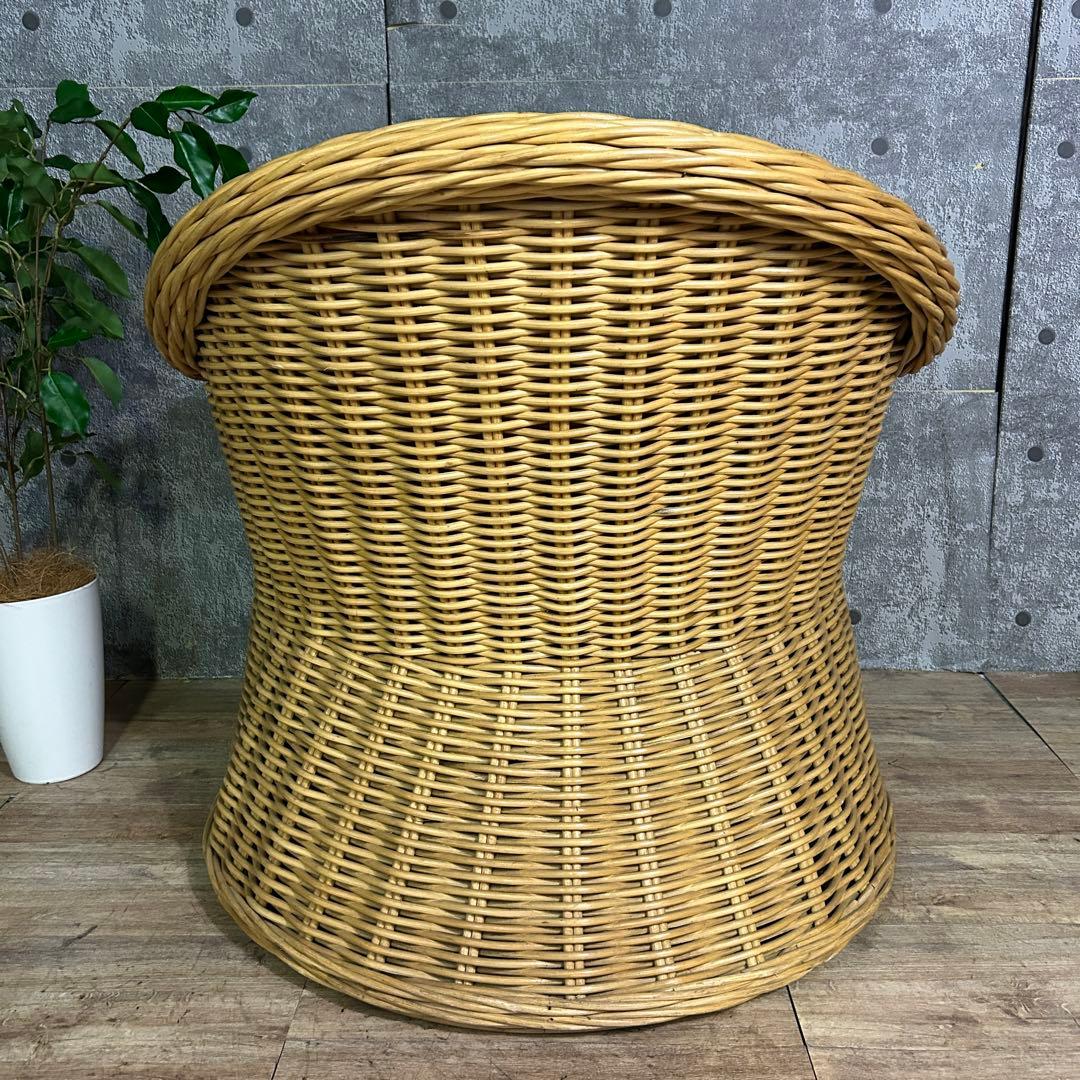 ꧁CASABLANCA カサブランカ꧂ラタン1Pアームソファ2脚 籐家具 花柄