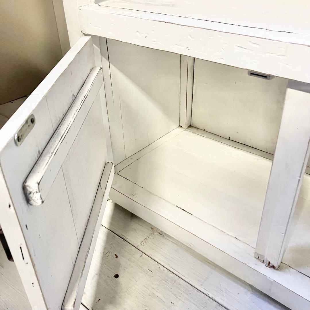 リサイクル ウッド キャビネット　アンティークホワイト