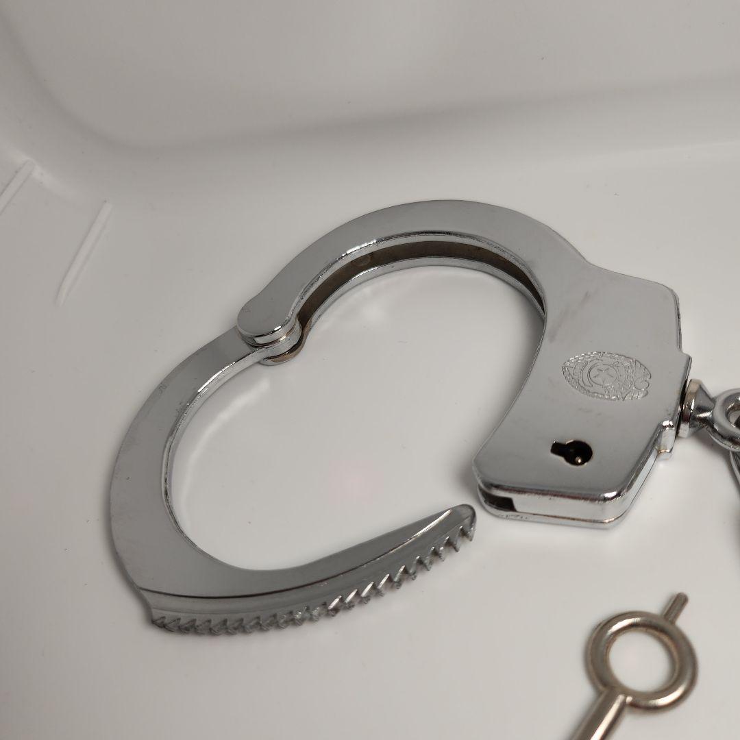 希少　手錠　HANDCUFF 鍵付き 金属製　日本製　昭和　当時　ビンテージ