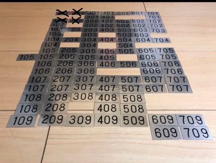 ロッカー　下駄箱　ポスト　部屋番号　プレート　銭湯