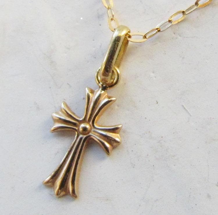 K18 クロス ネックレス トップ 18K 刻印 18金 新品 未使用