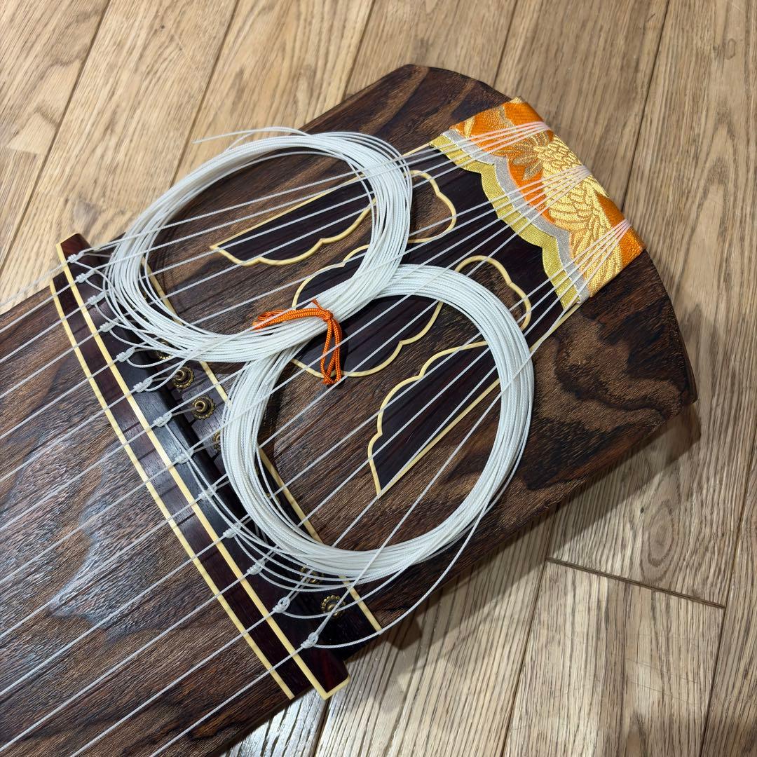 筝 琴 詩絵 蒔絵 13弦 並甲 すだれ彫り 琴柱 カバー 爪 初心者 セット