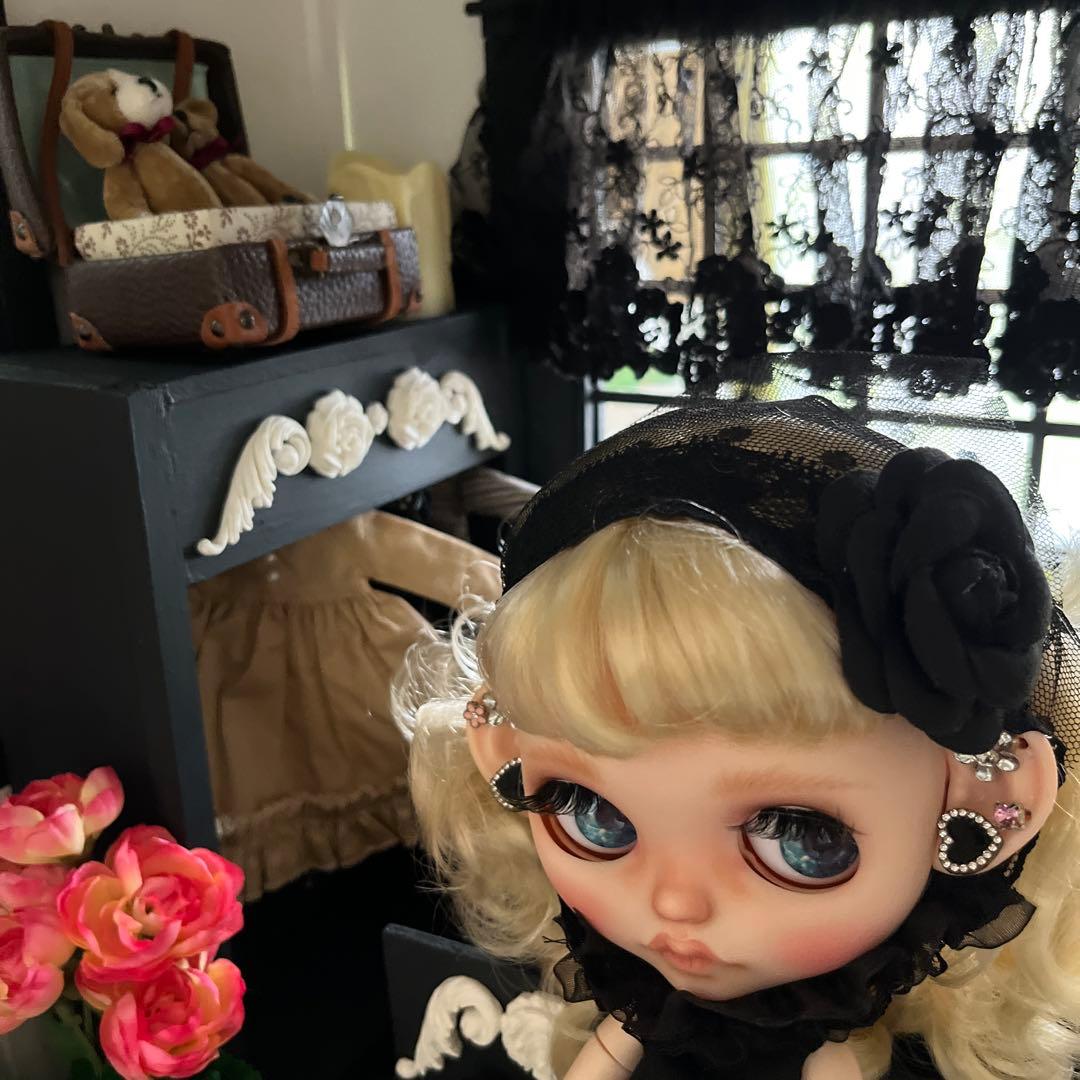 木製　ドールハウス背景ボード　ブライスハウス