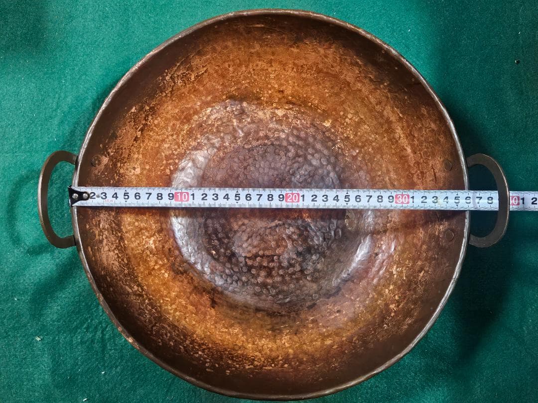 中古銅製両手鍋 直径36cmx高さ10cm