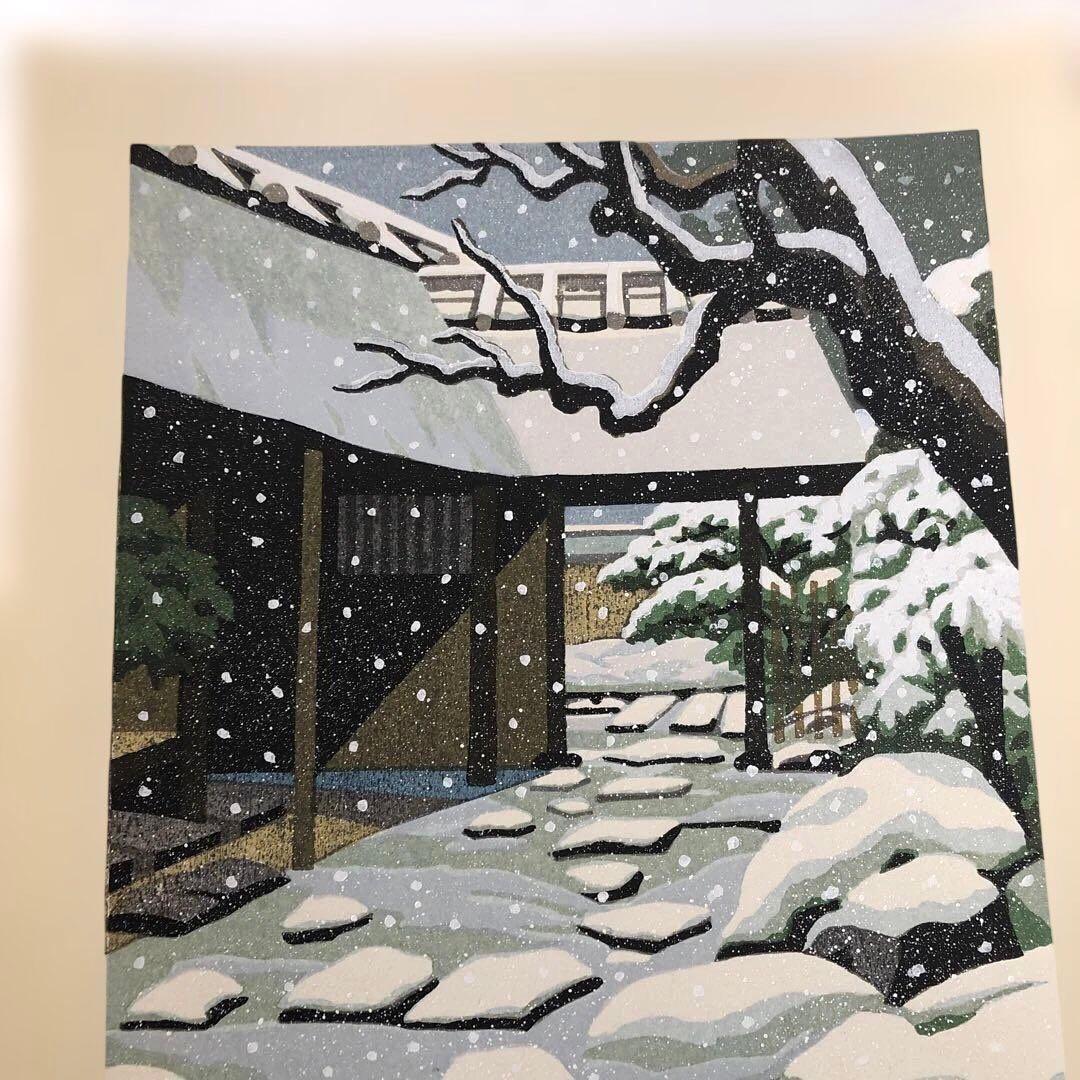 手刷り木版画　井堂雅夫　時雨亭 エディションno.27/200 額縁なし