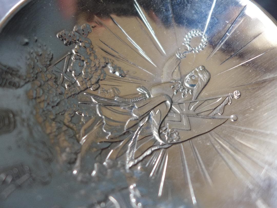 明治期【未使保管品】大日本帝國　日露戦役　凱旋記念　国威冝揚盃　箱入り　骨董