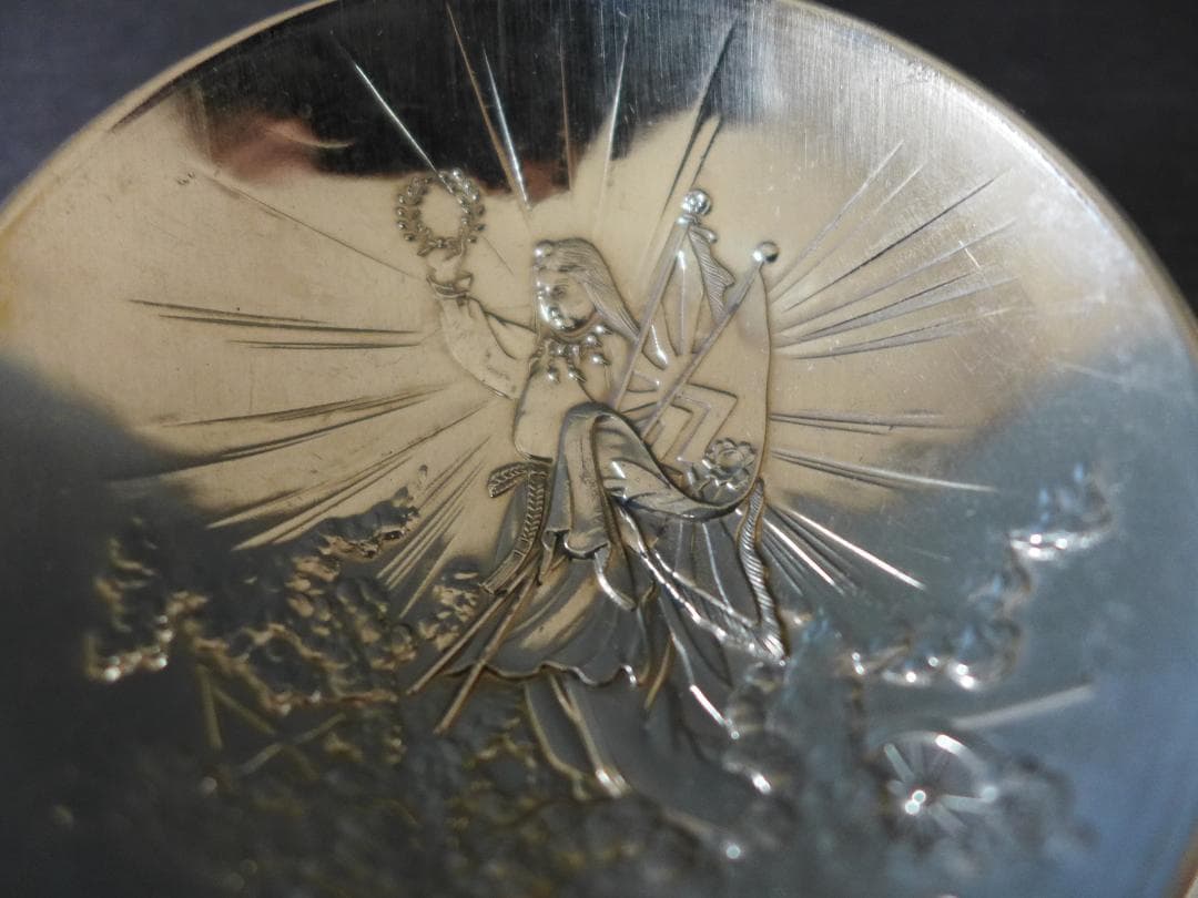 明治期【未使保管品】大日本帝國　日露戦役　凱旋記念　国威冝揚盃　箱入り　骨董