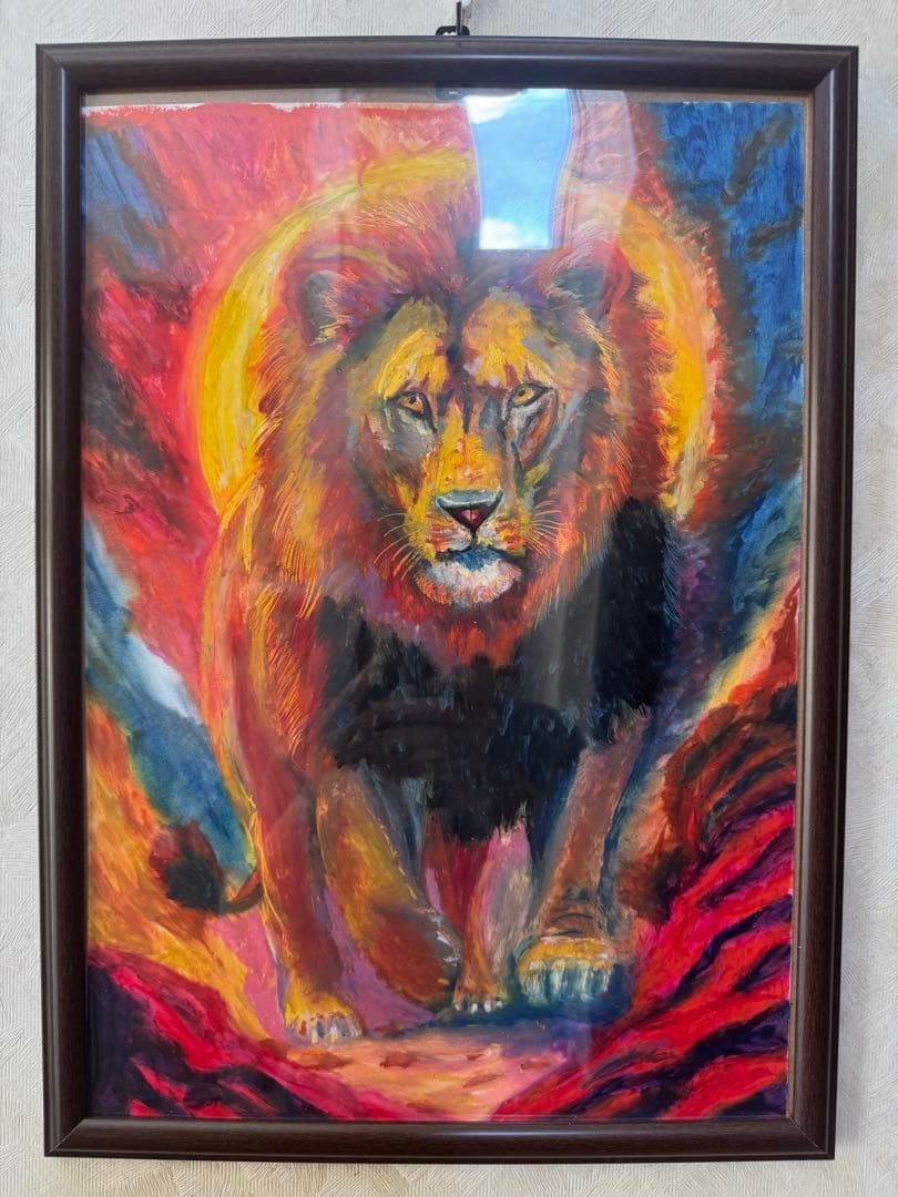 ライオンのクレヨン画（大きめ）