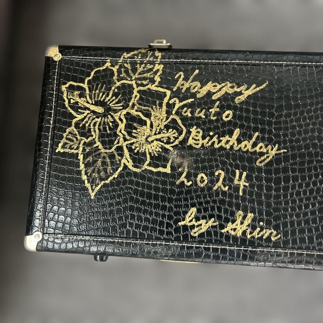 ヘビ皮 三線本体 3弦 黒/ベージュ