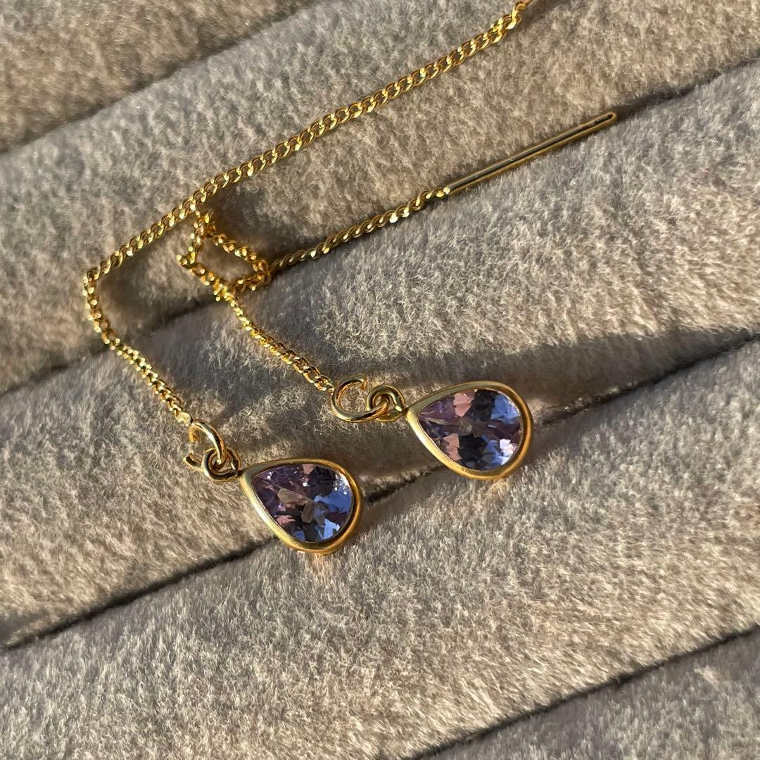 ピアス twilight ... tanzanite 14kgf