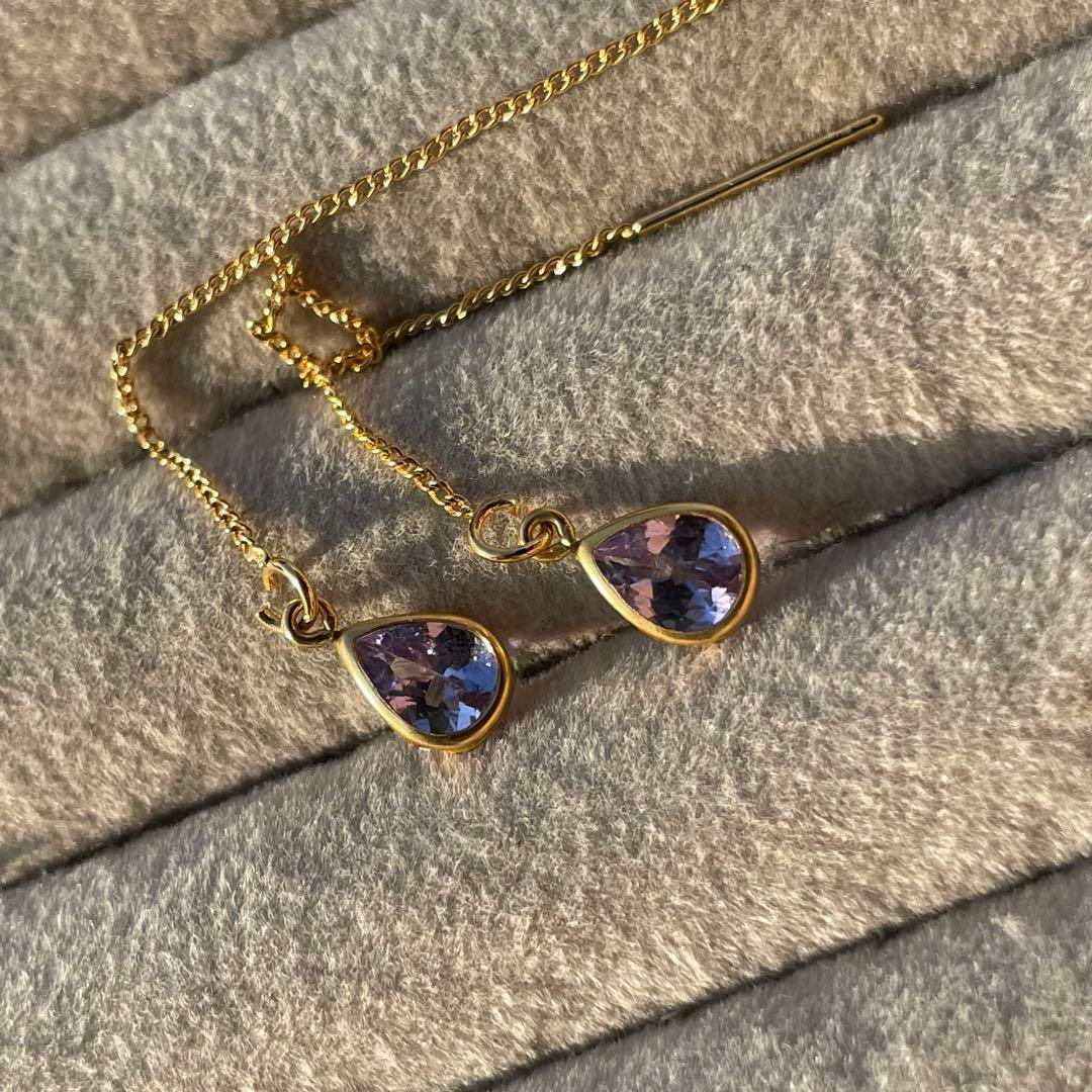 ピアス twilight ... tanzanite 14kgf