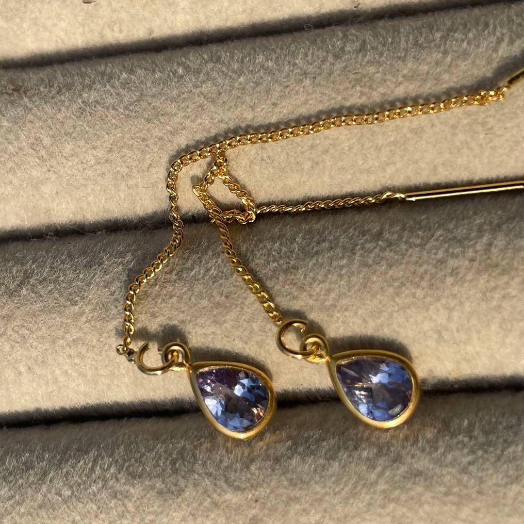 ピアス twilight ... tanzanite 14kgf