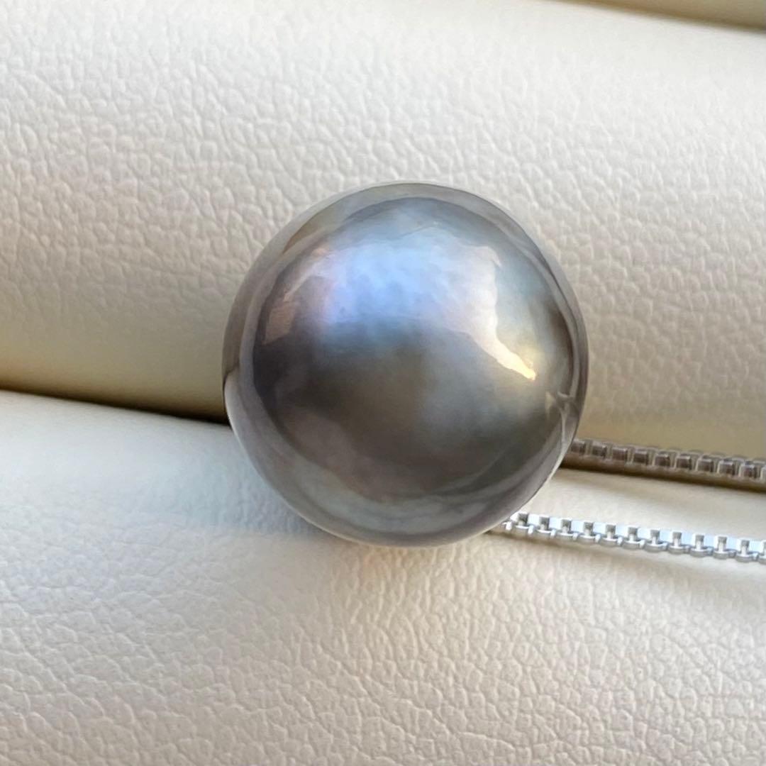 本真珠　南洋黒蝶真珠ネックレストップ　双子21.1*13mmグリーン系PT800