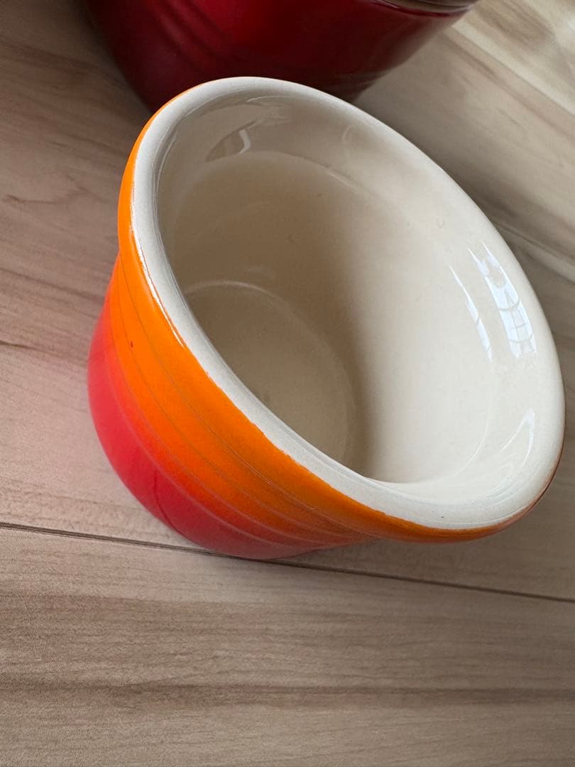新品★ル・クルーゼ レッド 食器4点セット（グラタン皿・ラムカン・ココット）