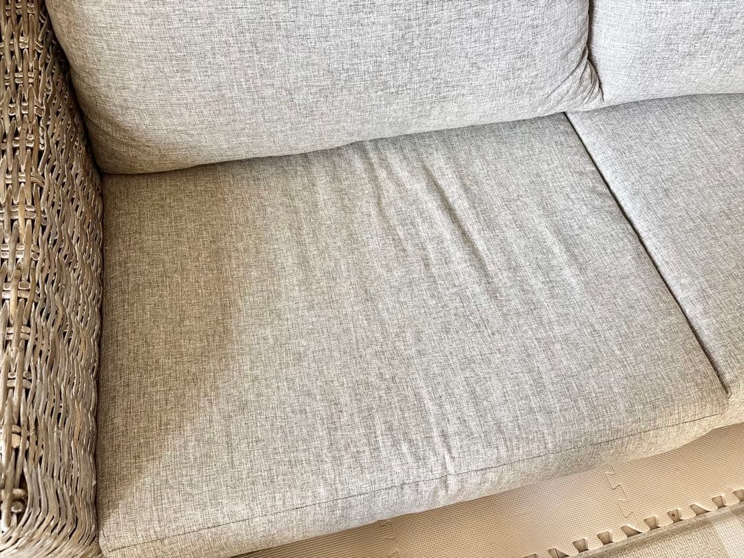 【替えカバー未使用】KAJA カジャ ラメール ラタンソファ 3人掛け