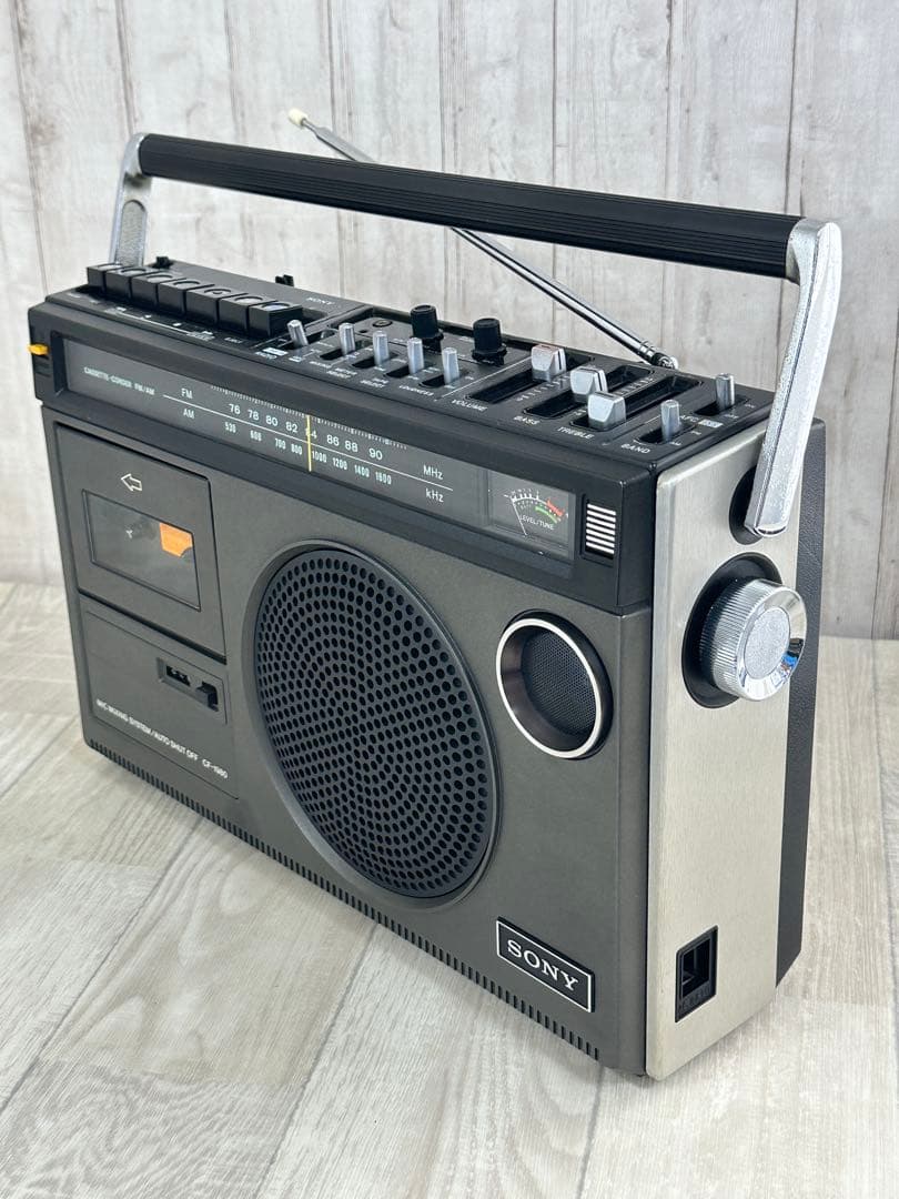 【動作品】 SONY ラジカセ　CF-1980 昭和レトロラジオ　FM/AM