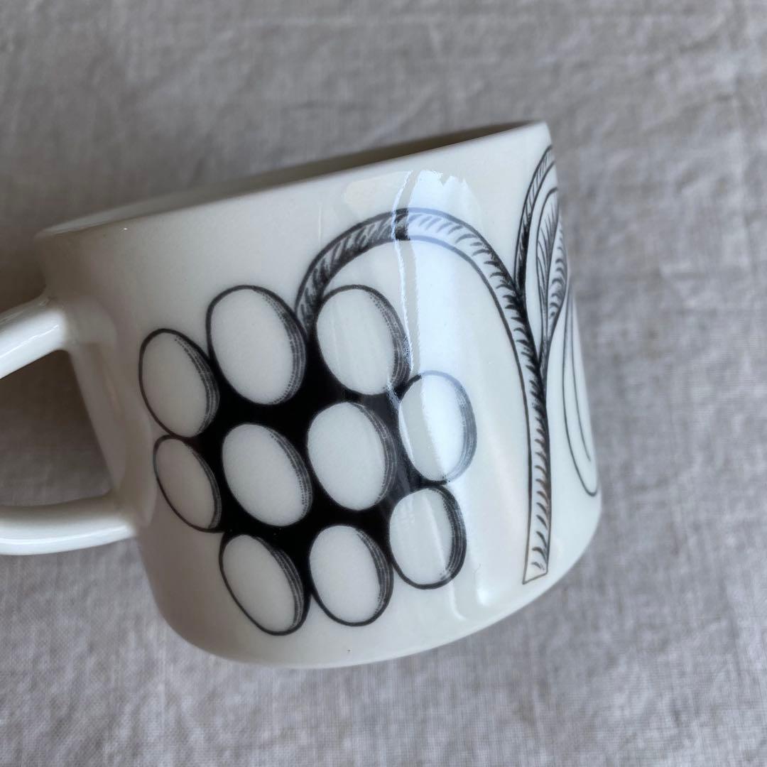 アラビア ブラックパラティッシ カップ&ソーサー 2客セット 旧ロゴ