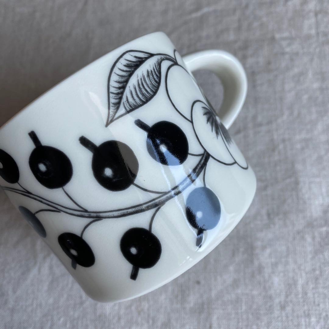 アラビア ブラックパラティッシ カップ&ソーサー 2客セット 旧ロゴ