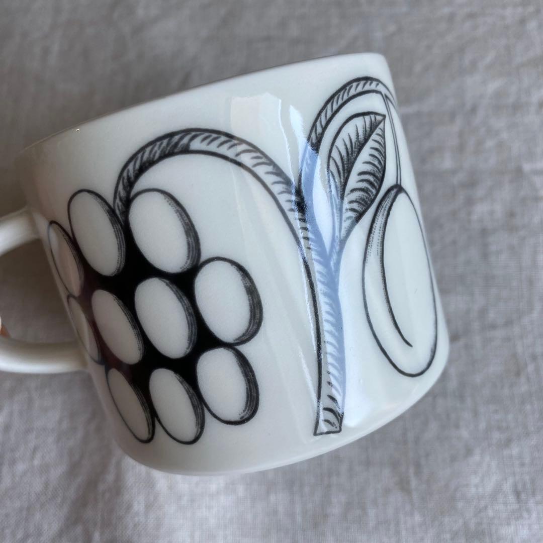 アラビア ブラックパラティッシ カップ&ソーサー 2客セット 旧ロゴ