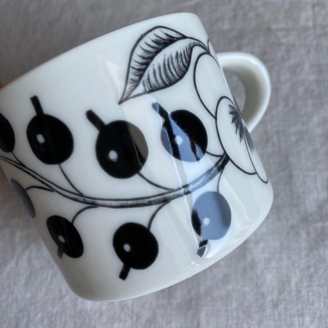 アラビア ブラックパラティッシ カップ&ソーサー 2客セット 旧ロゴ