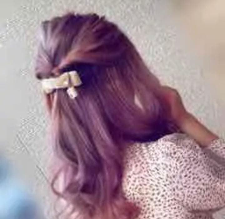 デザイン光沢加工をした麻雀牌とベルベットリボンヘアクリップ 、バレッタ