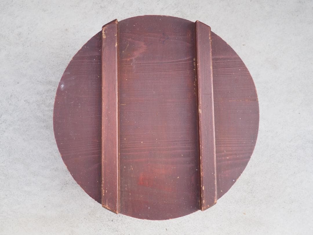 蓋付オケ小　ベンガラ漆塗　漆塗り　桶六から寄進　お寺の備品　おひつ