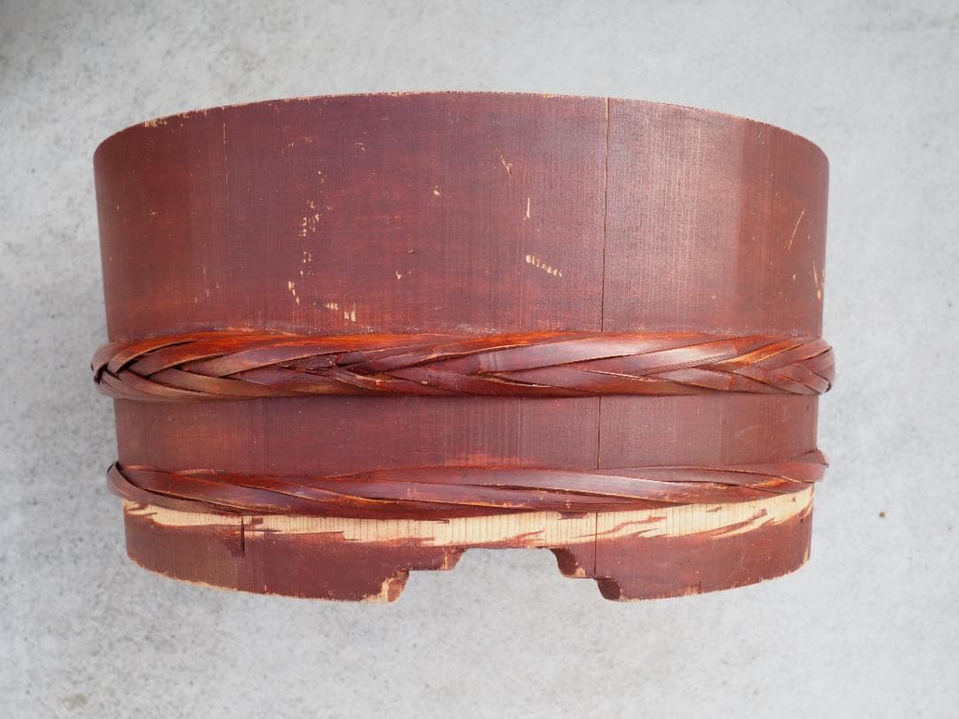 蓋付オケ小　ベンガラ漆塗　漆塗り　桶六から寄進　お寺の備品　おひつ