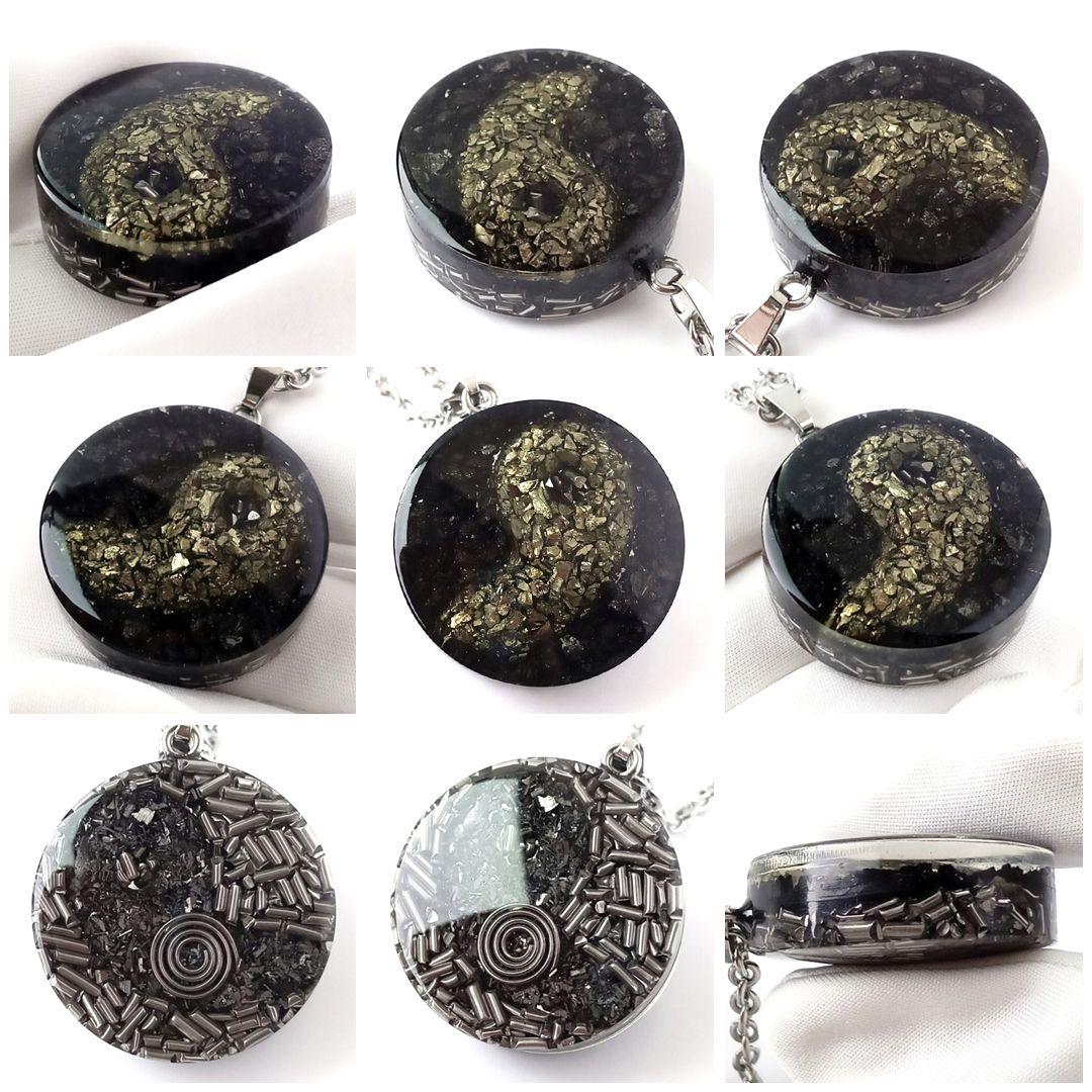 オルゴナイト｜周りに流されない強さを与える｜パイライト勾玉×エリートシュンガイト