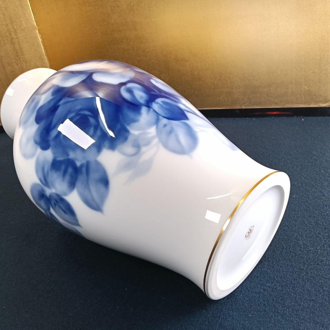 Yukari大倉陶園 OKURA 花瓶 ブルーローズ 35.5c AJ78