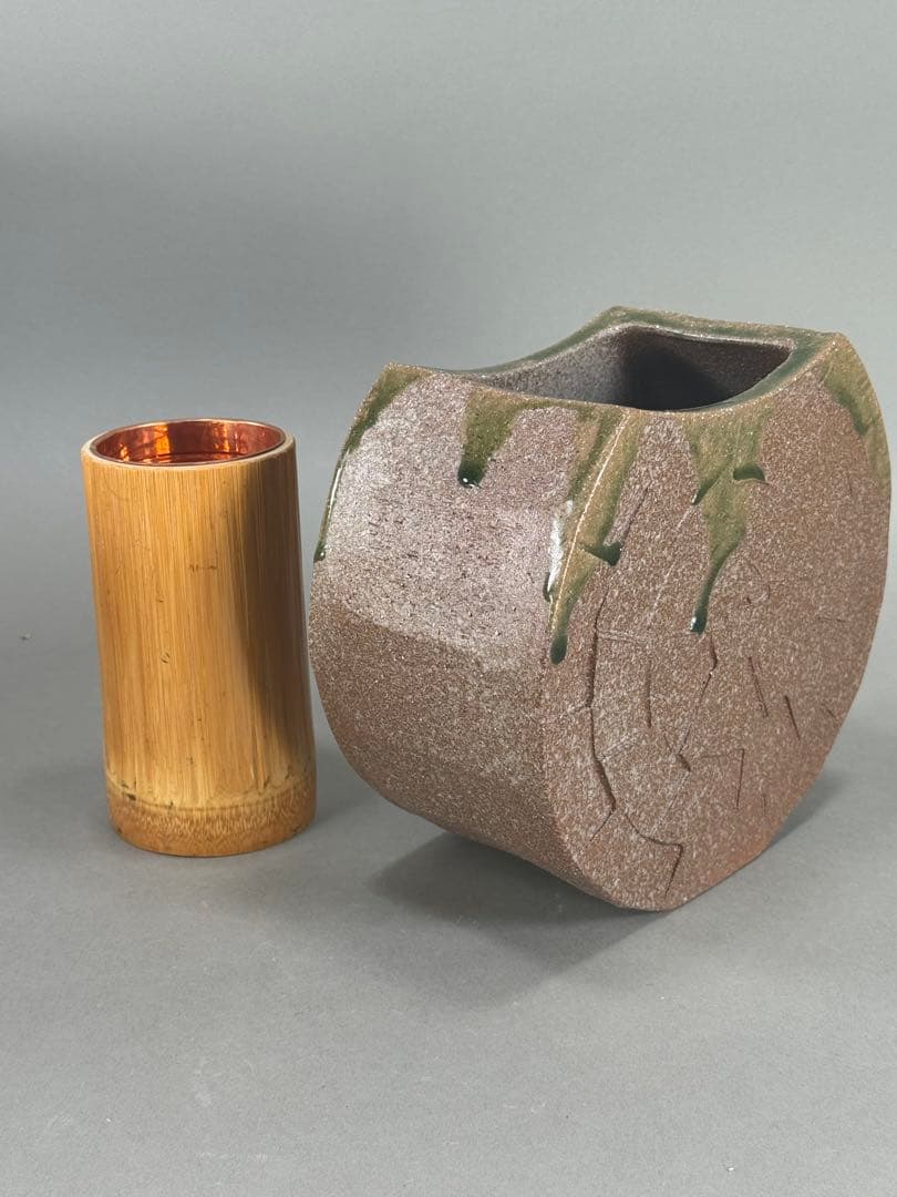 華道家元　四十三世 池坊専永　家元好 花器 銘「十三夜」陶器　華道具 花瓶