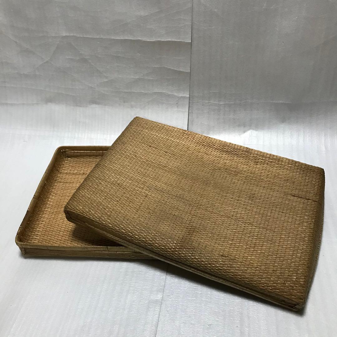 行李　平形　昭和　アンティーク　網目が締まり丁寧な作り！