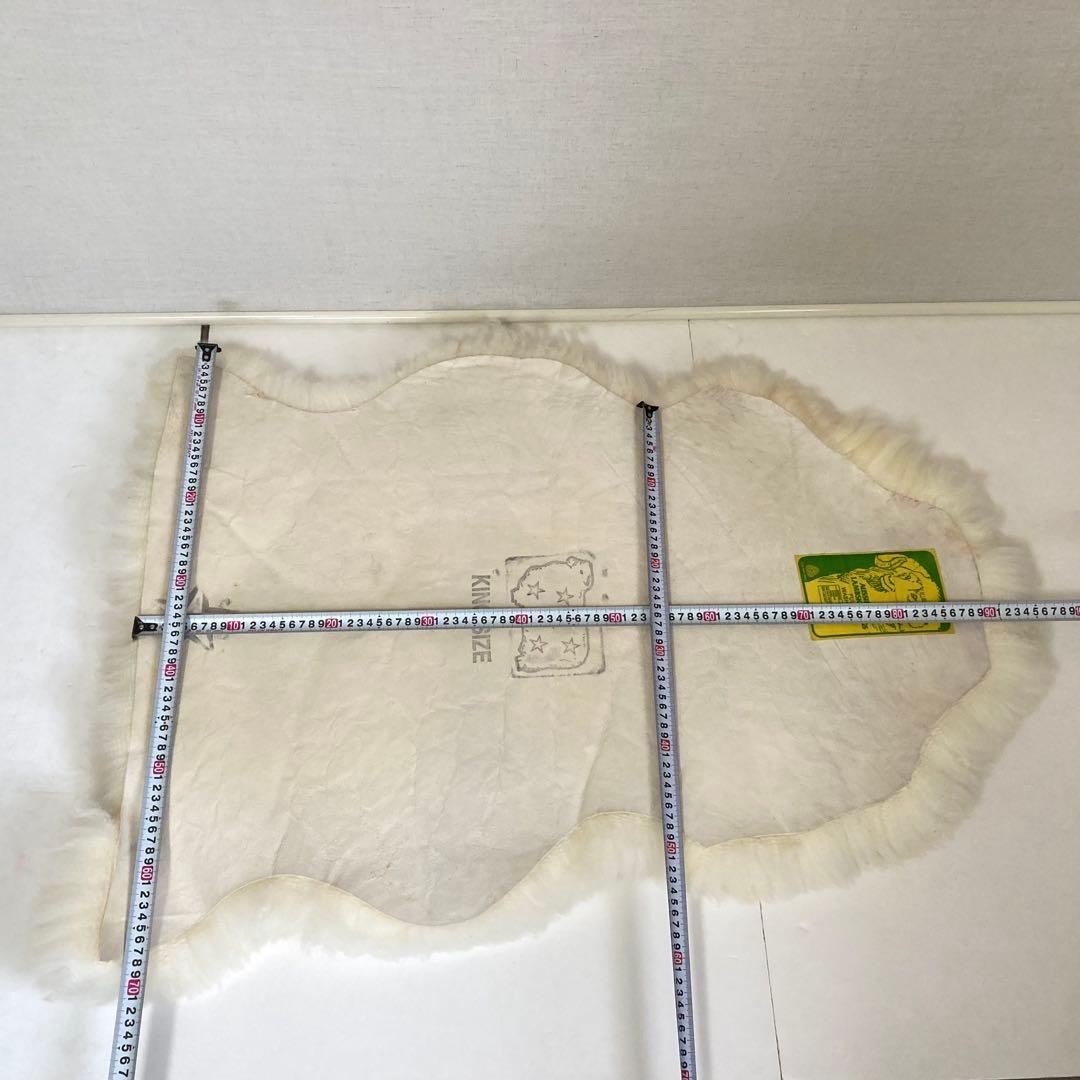 ムートン 羊毛 本革 長毛 白色 座布団 ラグ 背もたれ 椅子 車 座席 新品