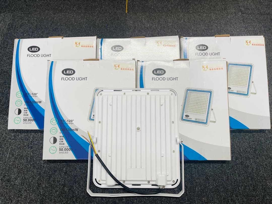 極薄型 LED100W 5個セット 昼光色6000K 11000LM IP67