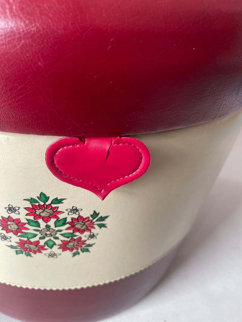 ヤング・バンビー 昭和レトロポップ 花柄 小物収納ケース付き スツール 化粧椅子