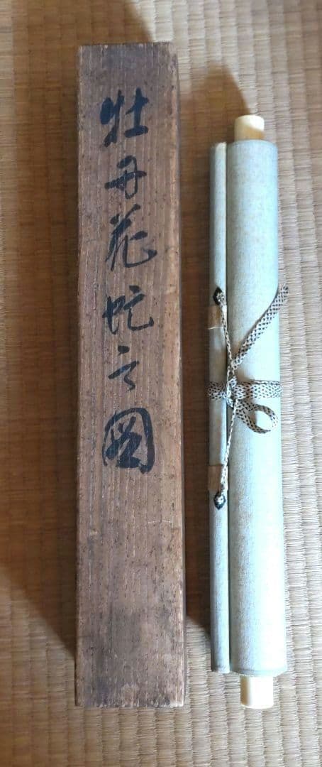 芳年　牡丹に蜂掛軸　H70