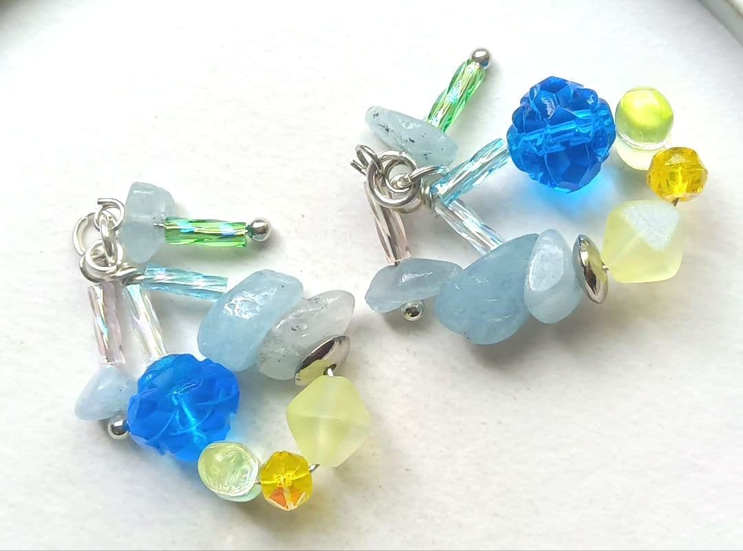 9386 アクアマリン チェコビーズ パーツ