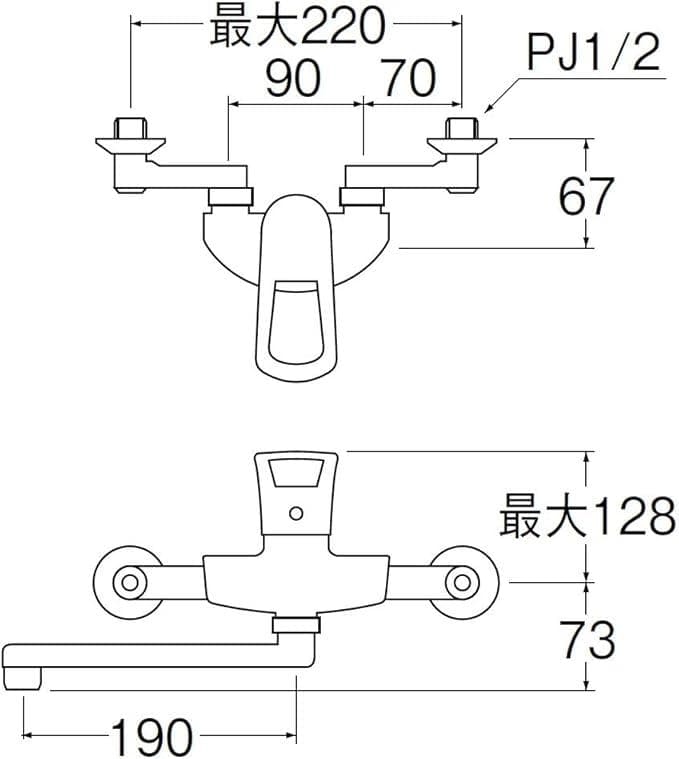 SANEI シングル混合栓 K1712