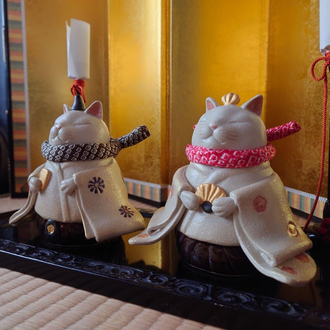 猫の日♡限定m(=✧ω✧=)m✧ ✧ ✧ 白猫♡白猫　猫ひな人形【大】