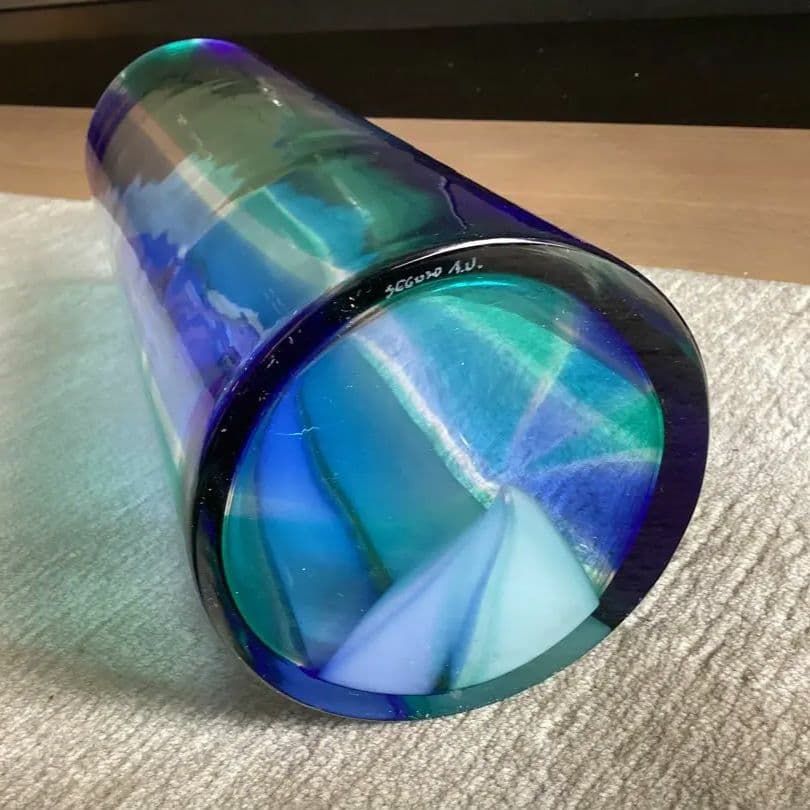 アンティーク　H34cm　ベネチアンガラス　ムラーノガラス 花瓶