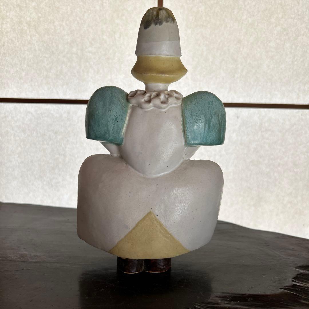 作家の一点物　ピエロ　陶器置き物