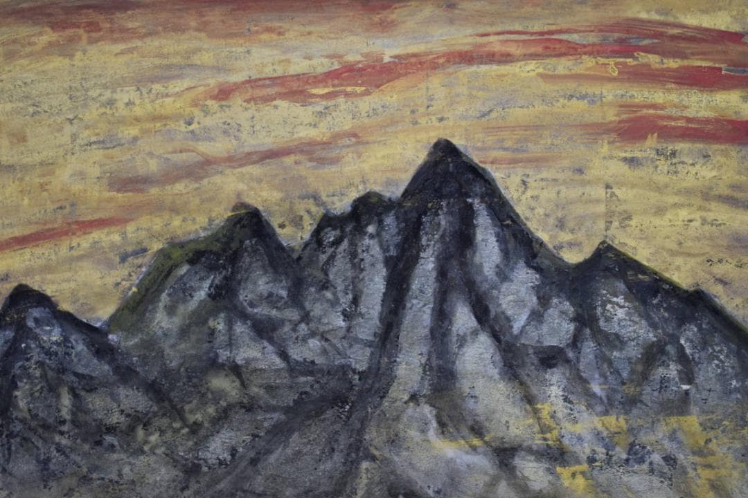 真作/豊秋半次/鋭峯深山図/桐共箱太巻二重箱付/布袋屋掛軸HF-19