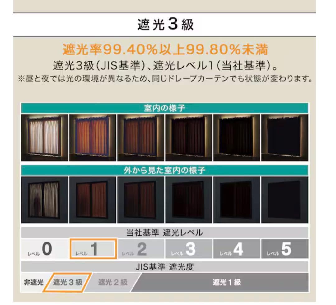 遮光3級・防炎・50サイズカーテン パレット3 (サイズ要注意)