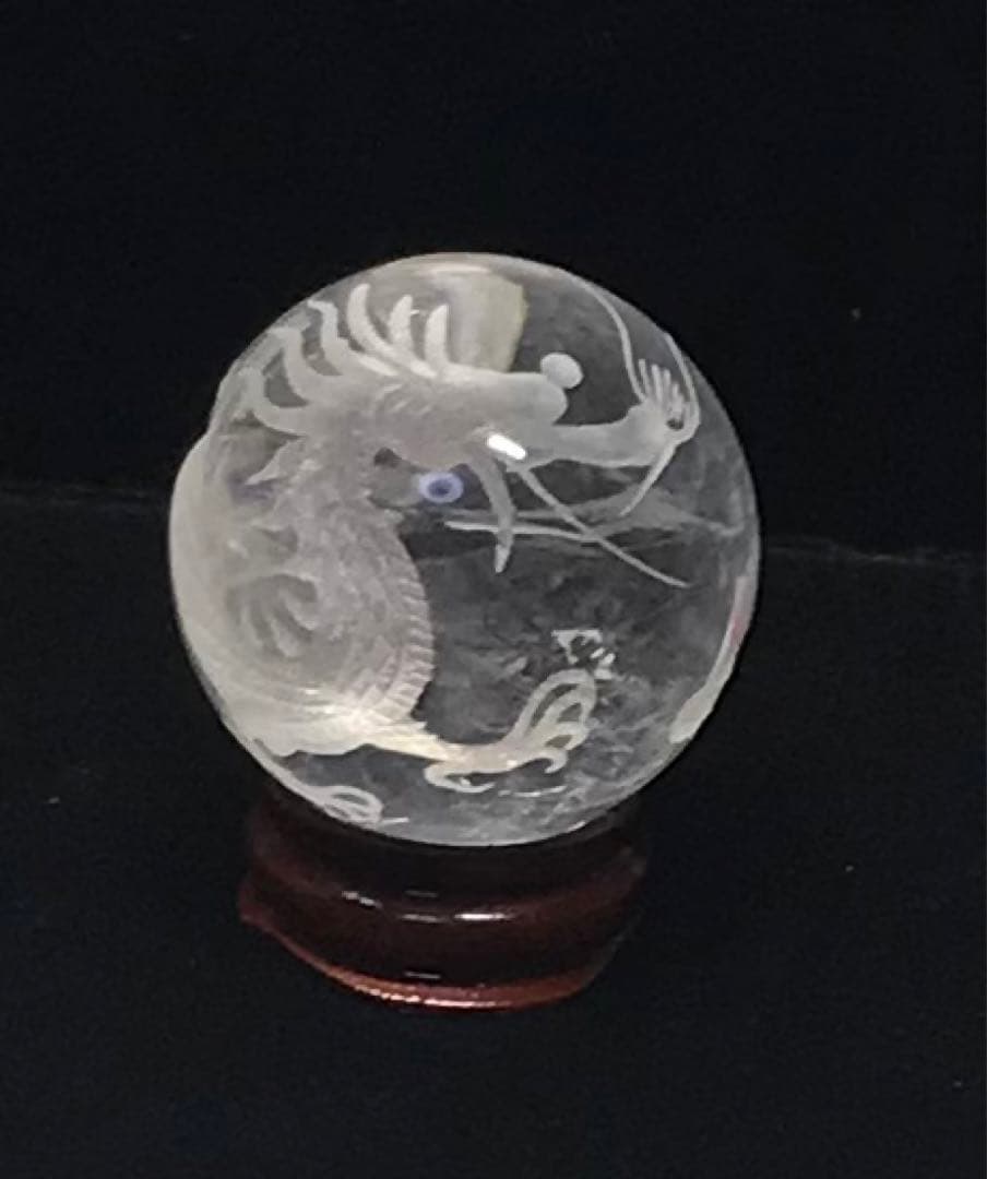 水晶 彫刻 龍　5本爪