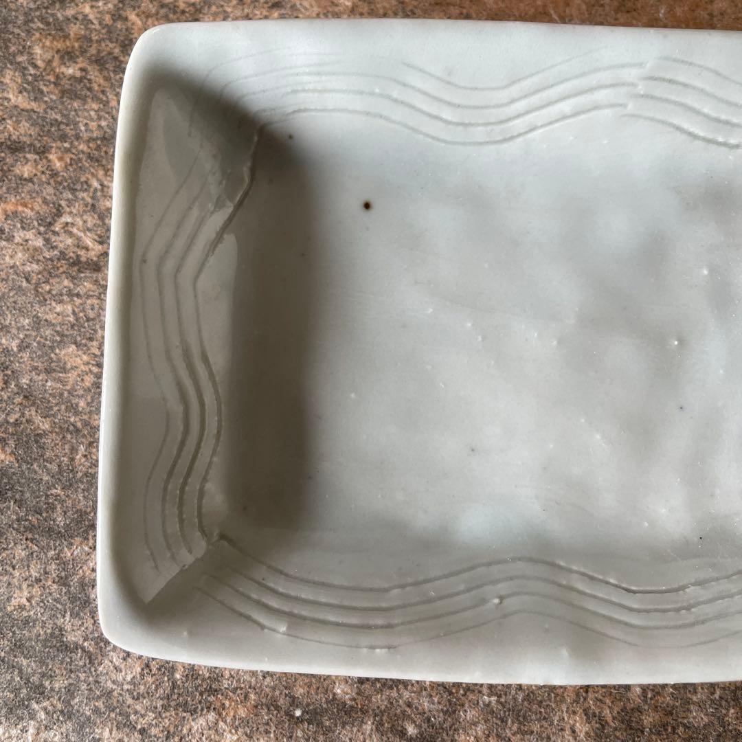【新品未使用】中尾万作 刷毛目長角皿2枚セット