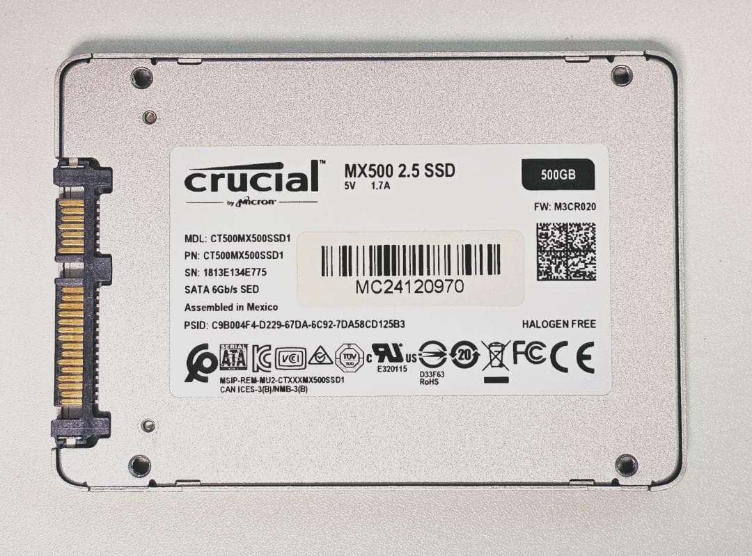 【500GB】CT500MX500SSD1 【健康度98%・動作確認済】