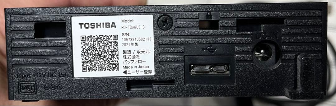 東芝　BAFFALO 外付けHDD HD-TDA6U3-B ジャンク