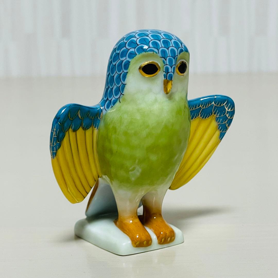 Herend ヘレンド 世界のふくろう ブルゴーニュ 限定品 置物 フィギュリン