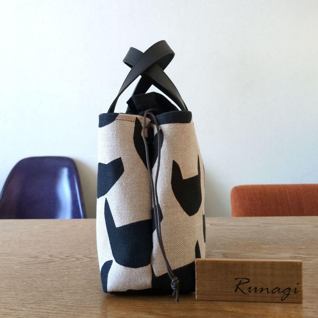 あおりポケットの巾着バッグ＊ミナペルホネン anoneanone