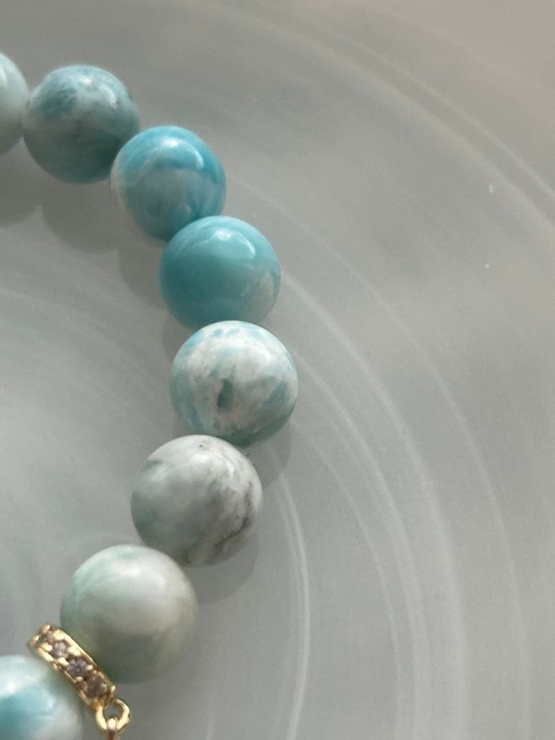 ドミニカ共和国産 チョコラリマーとラリマー星ちゃんのブレスレット