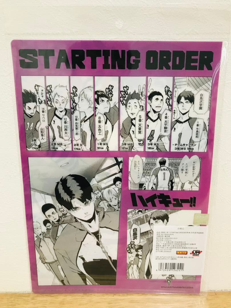 ハイキュー 中国 上海 ジャンプショップ 限定 クリアファイル 6種類セット